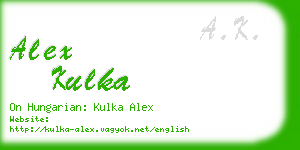alex kulka business card
